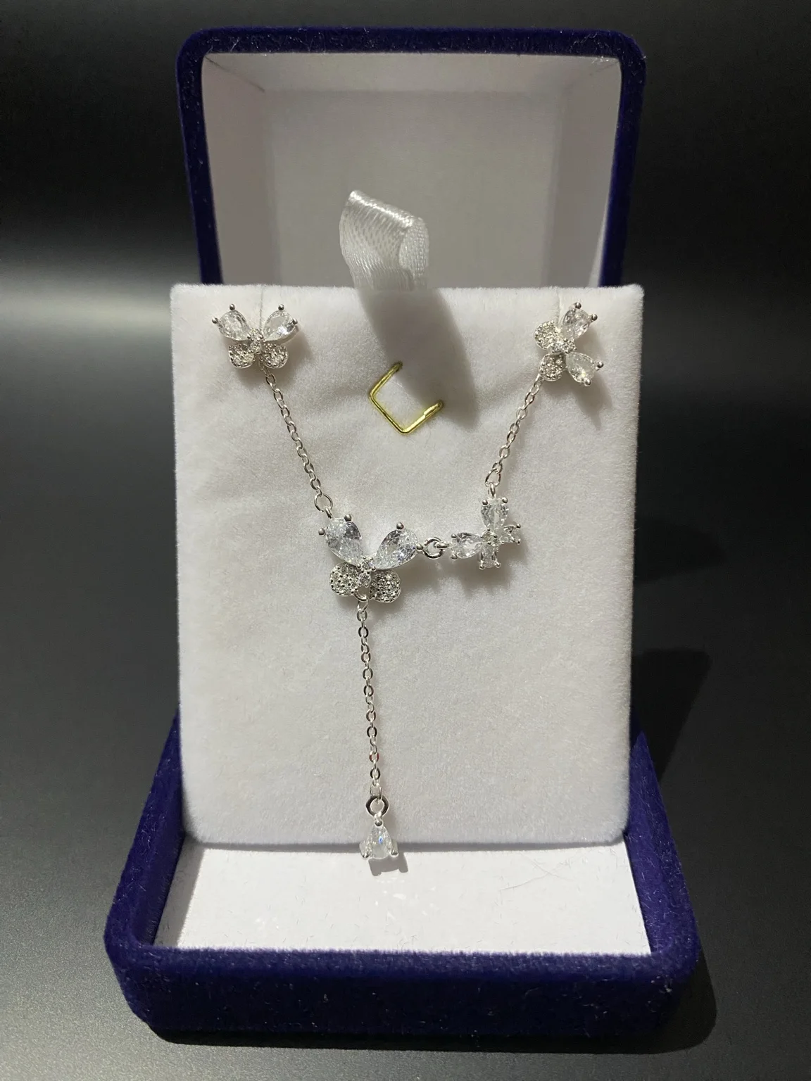Set mariposas plateado